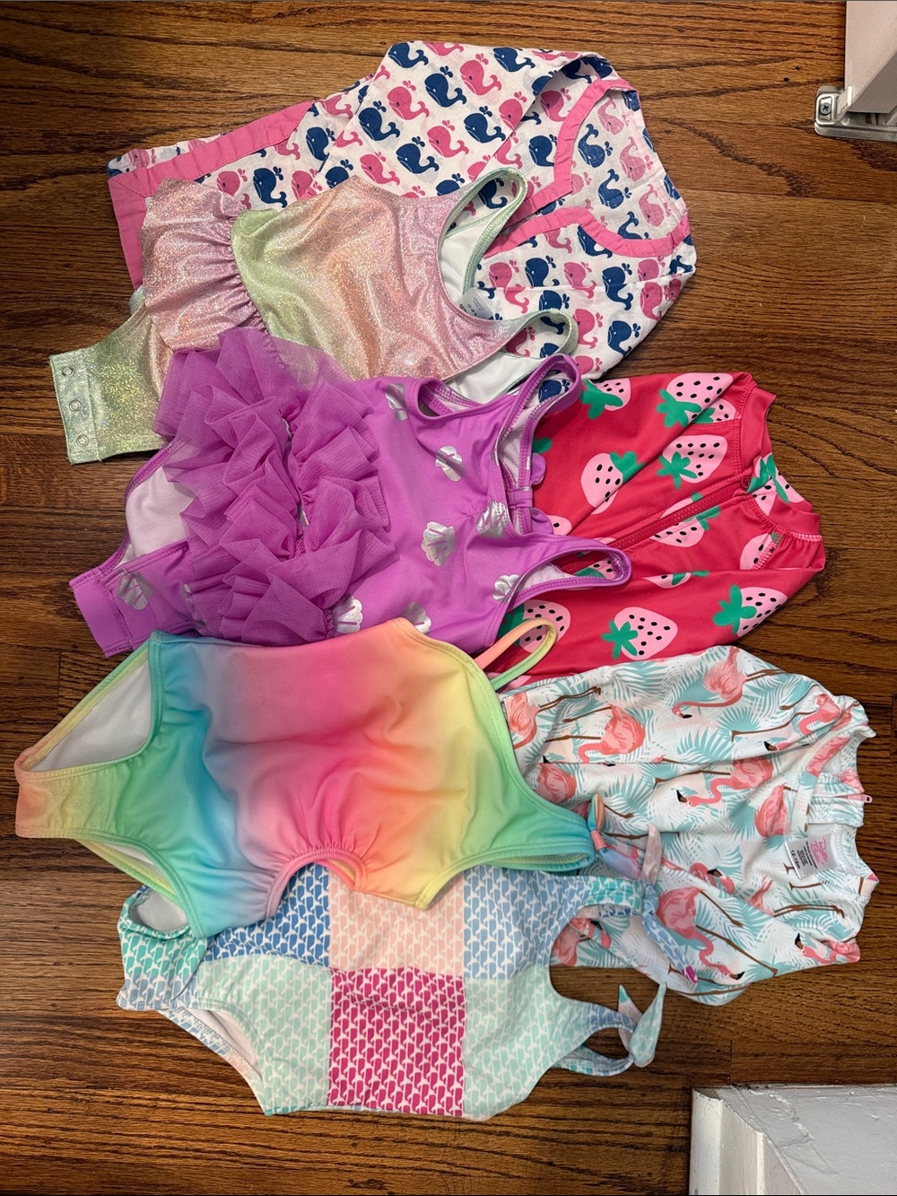 Baby Girl Swimsuits (lot of 6) & 1 cover up - Size 12-18m - various Brands